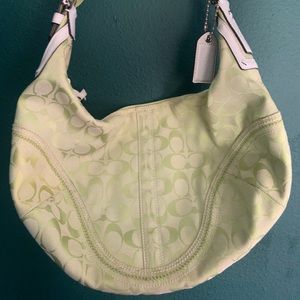 Coach lime green shoulder bag